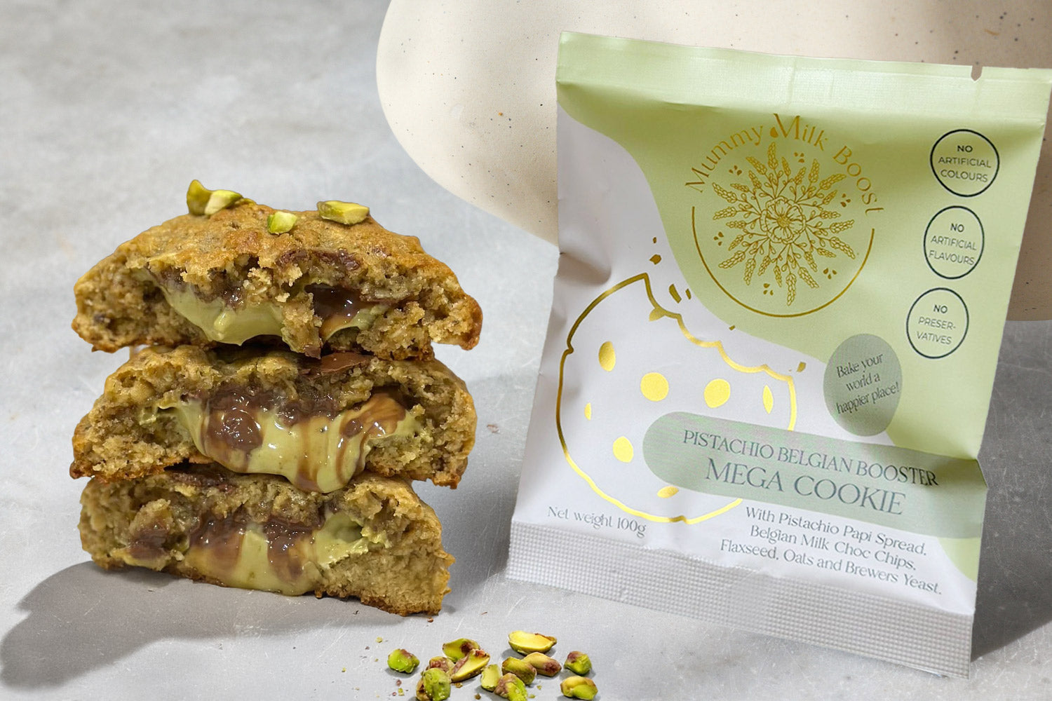 PISTACHIO BELGIAN BOOSTER MEGA COOKIE